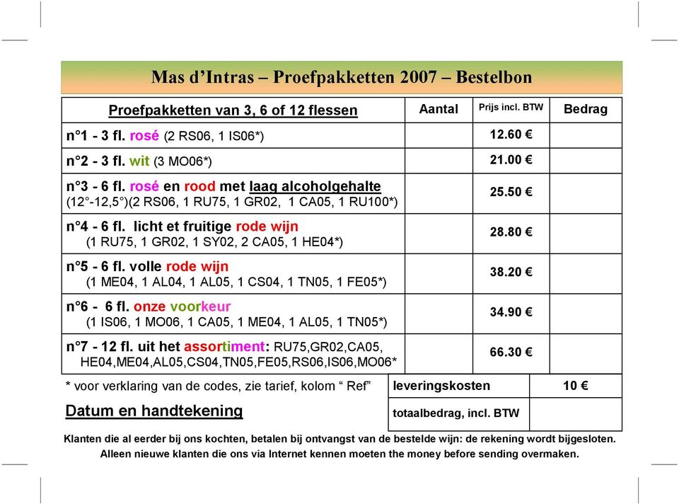 volle rode wijn (1 ME04, 1 AL04, 1 AL05, 1 CS04, 1 TN05, 1 FE05*) n 6-6 fl. onze voorkeur (1 IS06, 1 MO06, 1 CA05, 1 ME04, 1 AL05, 1 TN05*) n 7-12 fl.