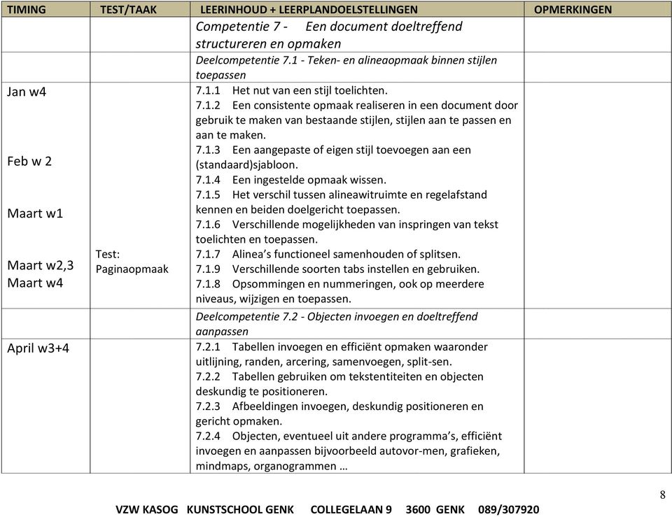 7.1.3 Een aangepaste of eigen stijl toevoegen aan een (standaard)sjabloon. 7.1.4 Een ingestelde opmaak wissen. 7.1.5 Het verschil tussen alineawitruimte en regelafstand kennen en beiden doelgericht toepassen.