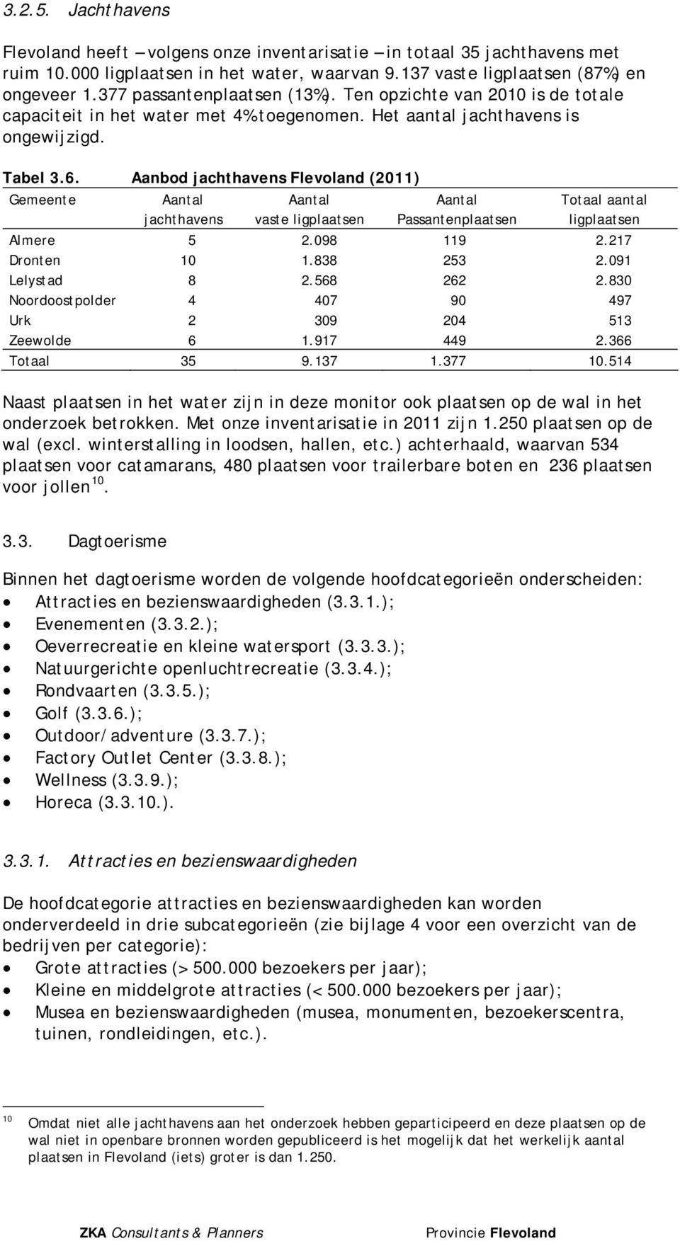 Aanbod jachthavens Flevoland (2011) Gemeente Aantal jachthavens Aantal vaste ligplaatsen Aantal Passantenplaatsen Totaal aantal ligplaatsen Almere 5 2.098 119 2.217 Dronten 10 1.838 253 2.