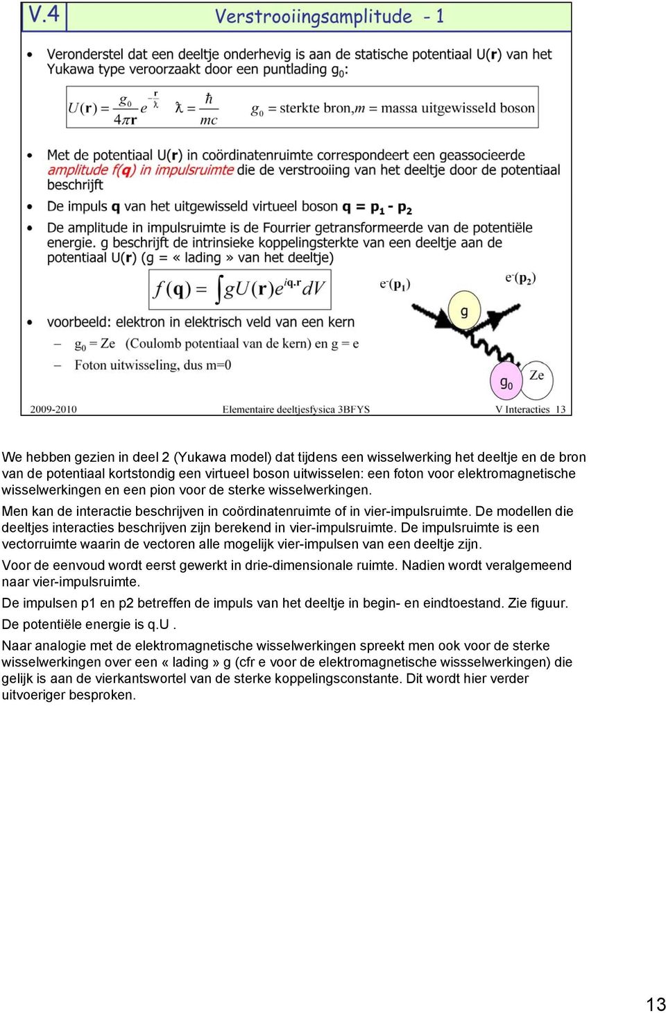 De modellen die deeltjes interacties beschrijven zijn berekend in vier-impulsruimte. De impulsruimte is een vectorruimte waarin de vectoren alle mogelijk vier-impulsen van een deeltje zijn.