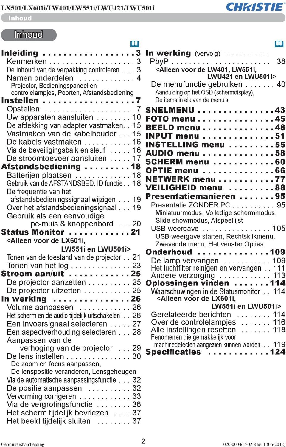 ..7 De items in elk van de menu's Opstellen..................... 7 SNELMENU...43 Uw apparaten aansluiten...10 FOTO menu...45 De afdekking van adapter vastmaken.. 15 BEELD menu.