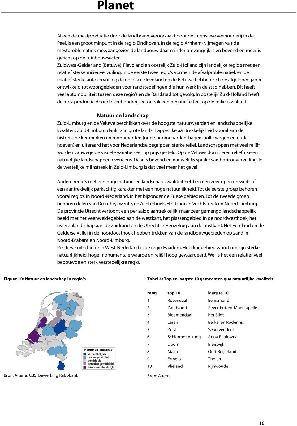 Zuidwest-Gelderland (Betuwe), Flevoland en oostelijk Zuid-Holland zijn landelijke regio s met een relatief sterke milieuvervuiling.