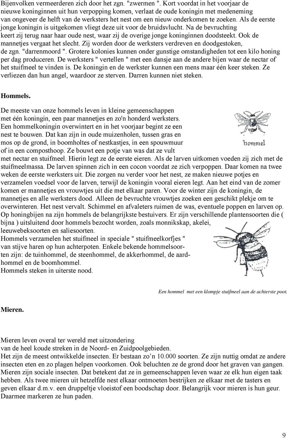 Als de eerste jonge koningin is uitgekomen vliegt deze uit voor de bruidsvlucht. Na de bevruchting keert zij terug naar haar oude nest, waar zij de overige jonge koninginnen doodsteekt.