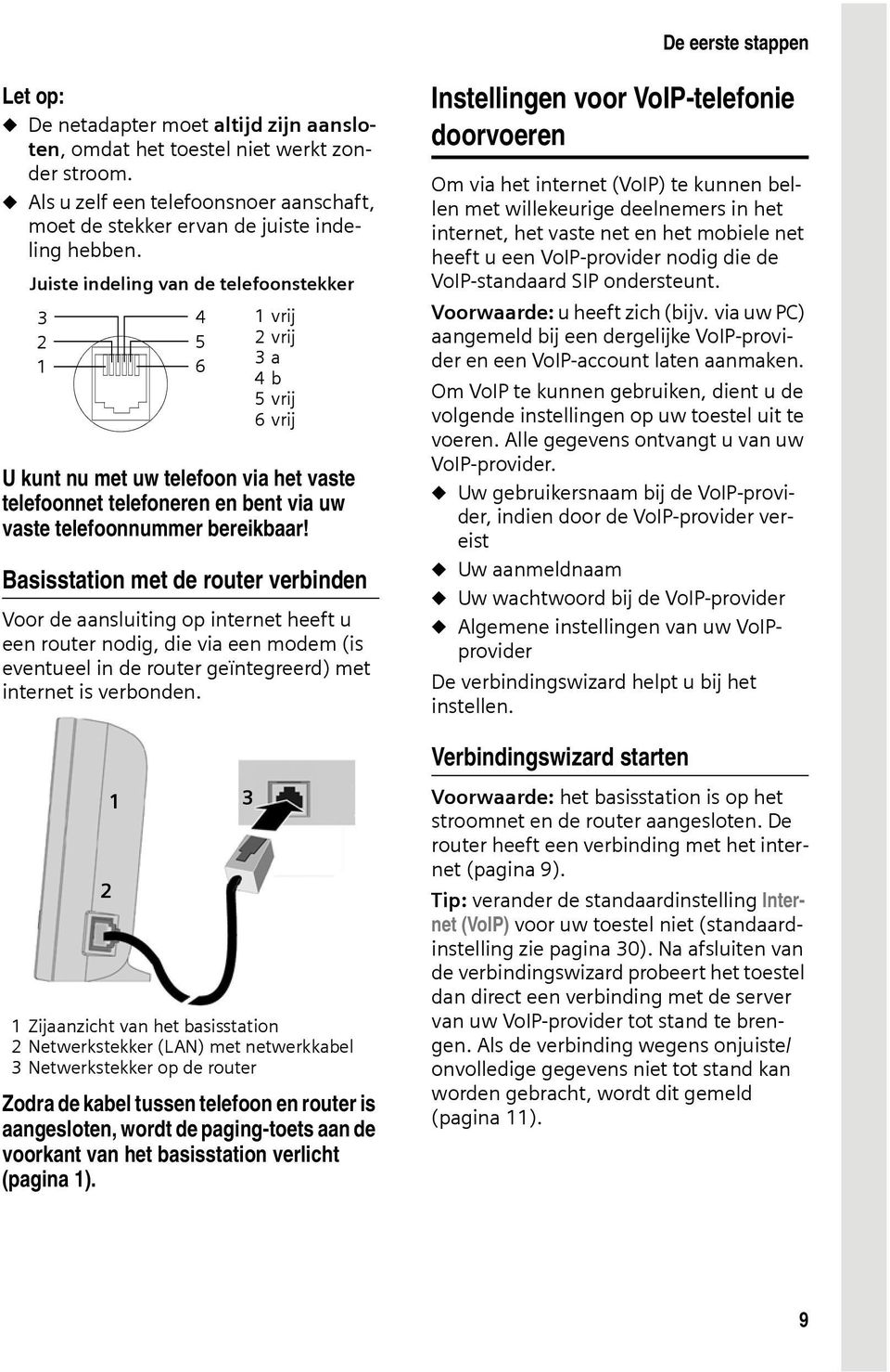 Basisstation met de router verbinden Voor de aansluiting op internet heeft u een router nodig, die via een modem (is eventueel in de router geïntegreerd) met internet is verbonden.