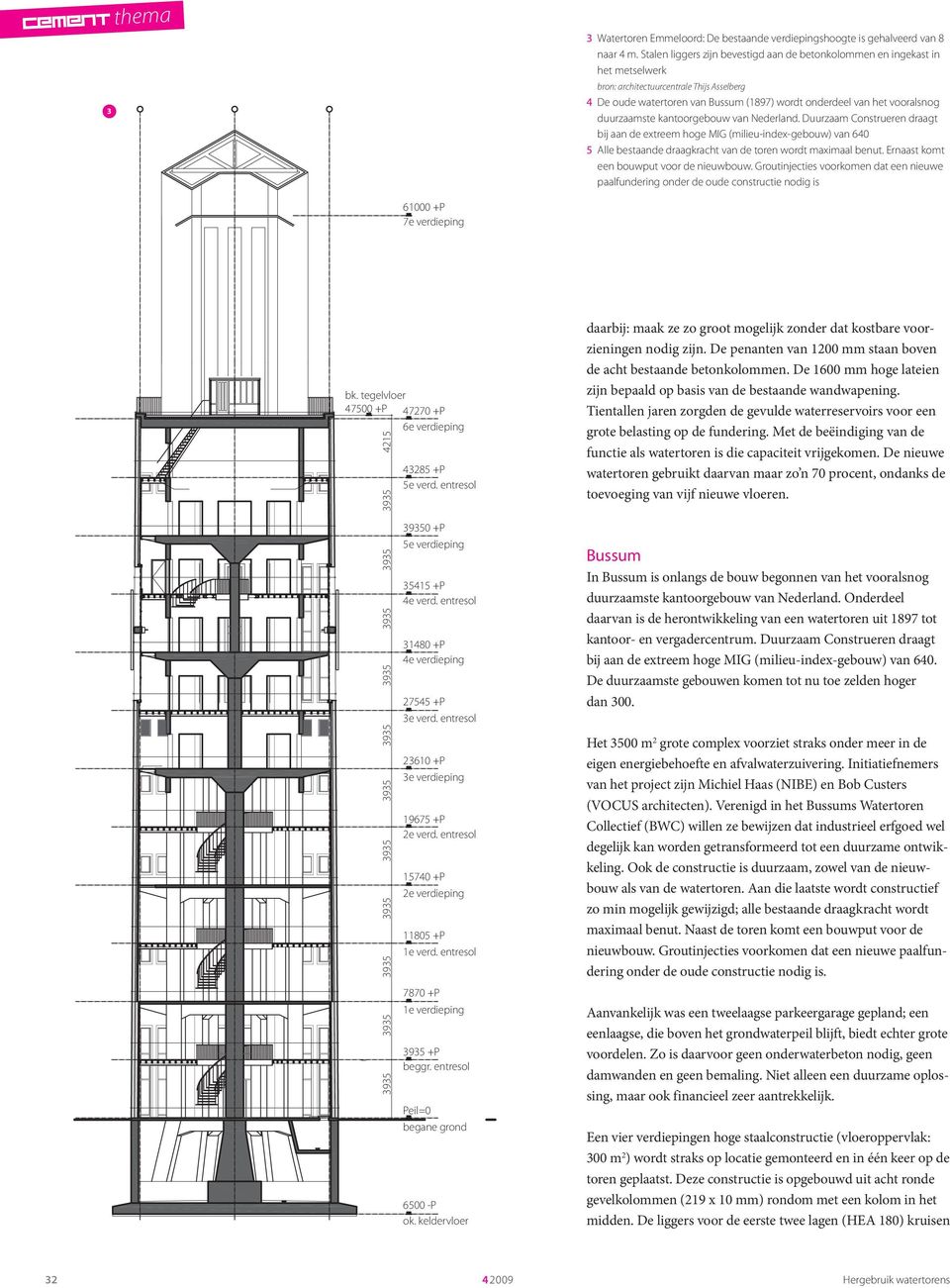 duurzaamste kantoorgebouw van Nederland. Duurzaam Construeren draagt bij aan de extreem hoge MIG (milieu-index-gebouw) van 640 5 Alle bestaande draagkracht van de toren wordt maximaal benut.