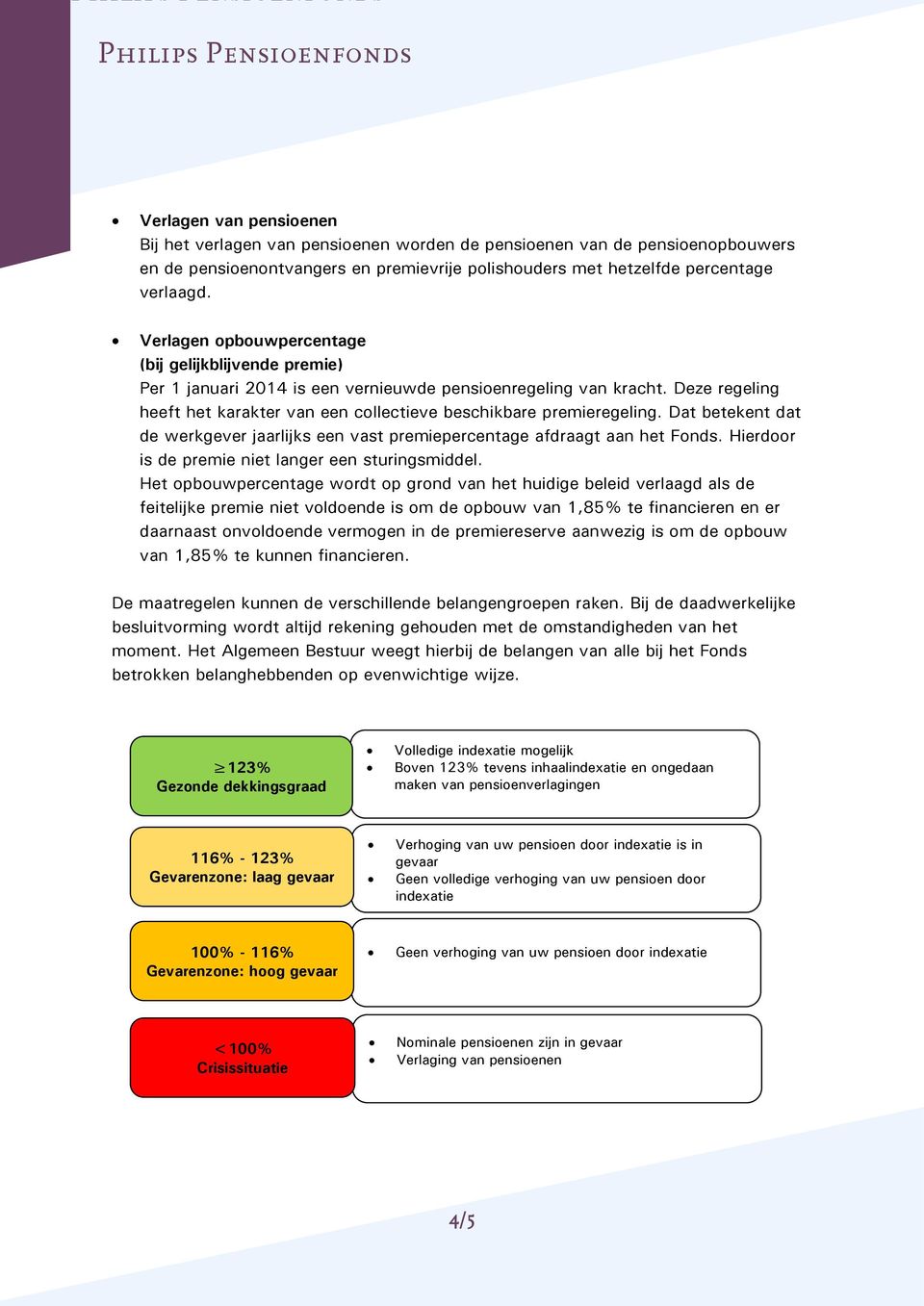 Deze regeling heeft het karakter van een collectieve beschikbare premieregeling. Dat betekent dat de werkgever jaarlijks een vast premiepercentage afdraagt aan het Fonds.