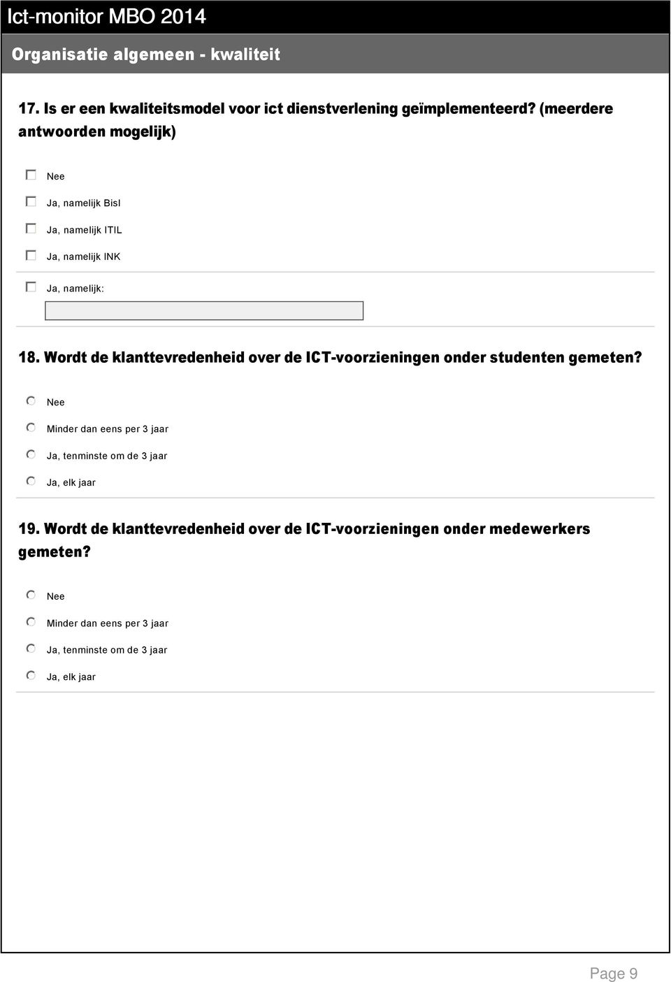 Wordt de klanttevredenheid over de ICT voorzieningen onder studenten gemeten?