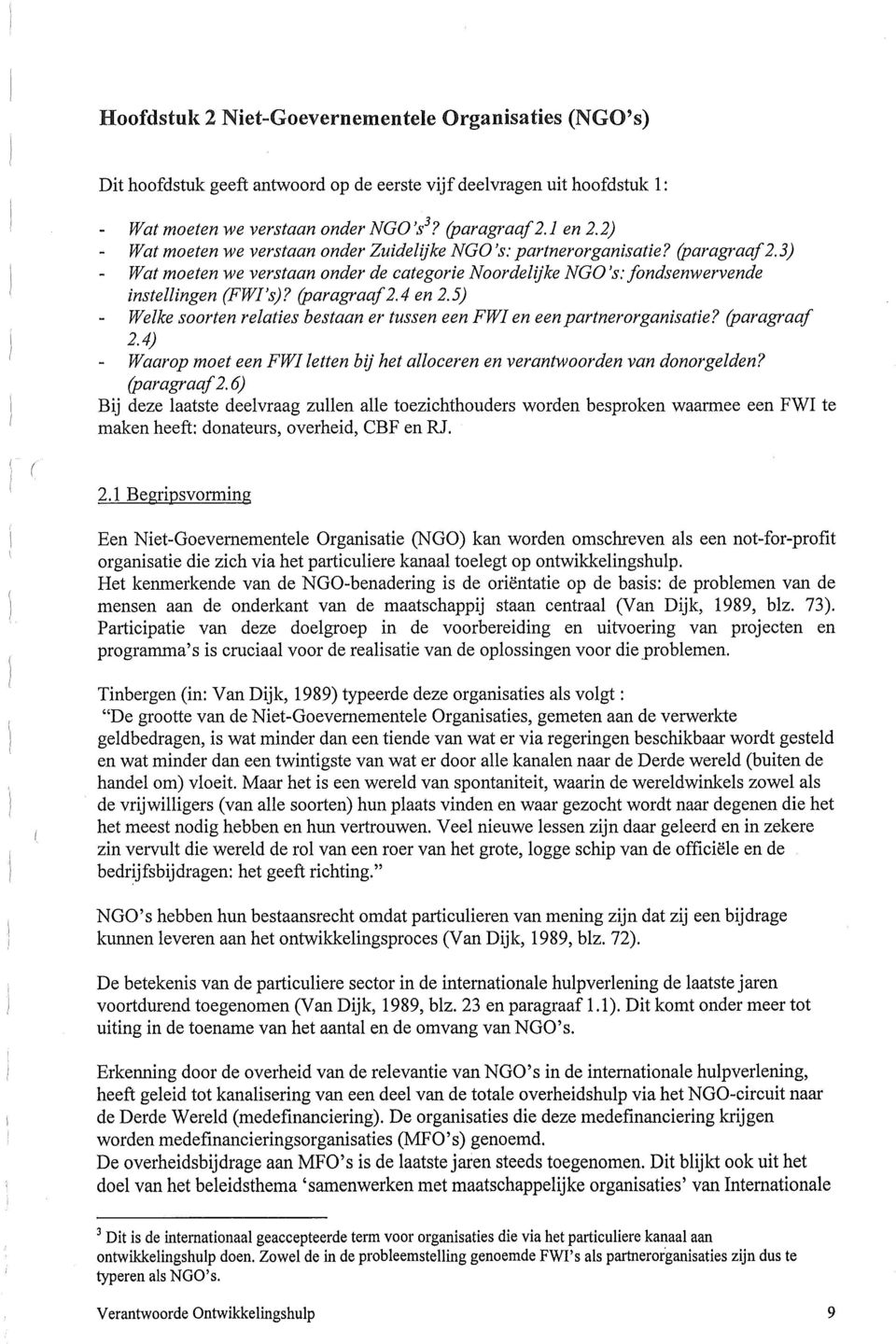 5) Welke soorten relaties bestaan er tussen een FWI en een partnerorganisatie? (paragraaf 2.