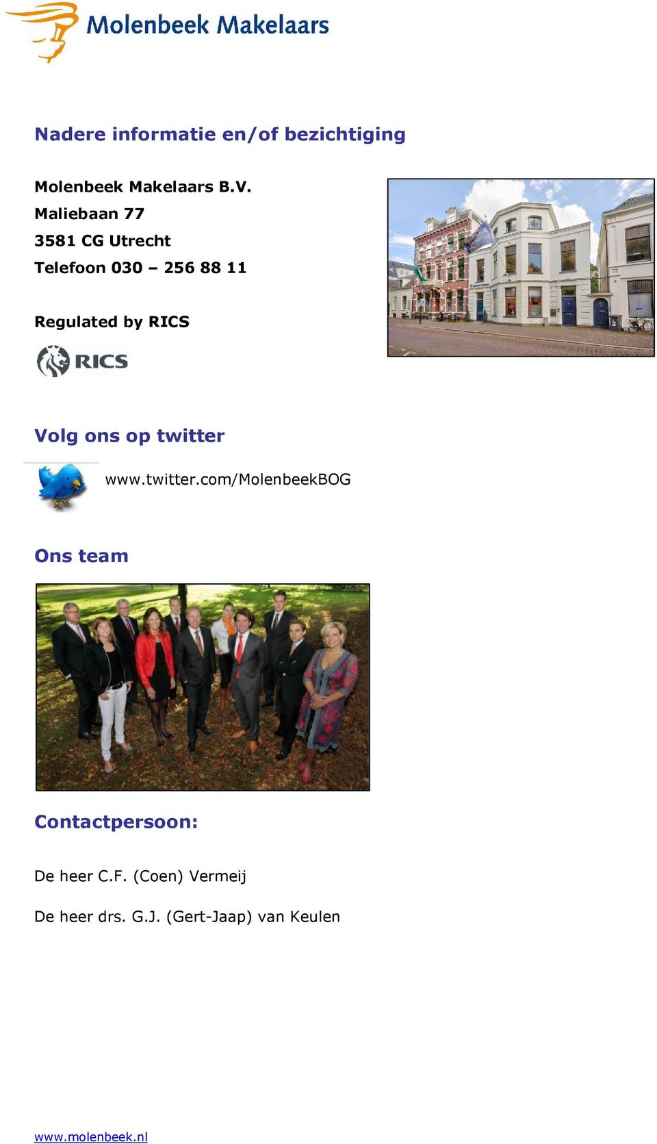 RICS Volg ons op twitter 