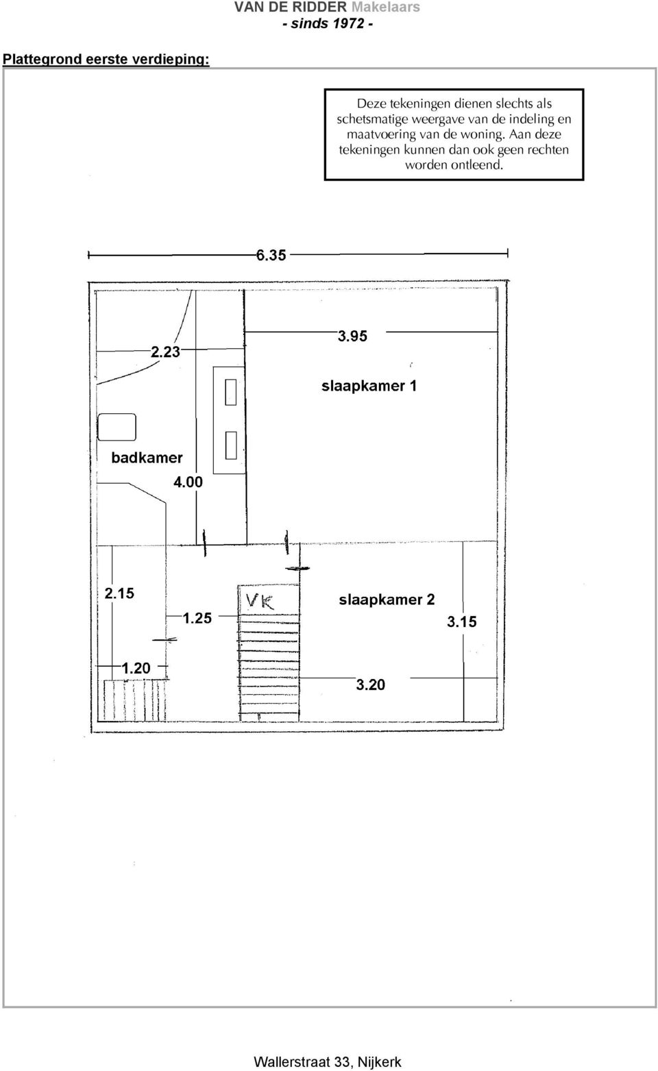 indeling en maatvoering van de woning.