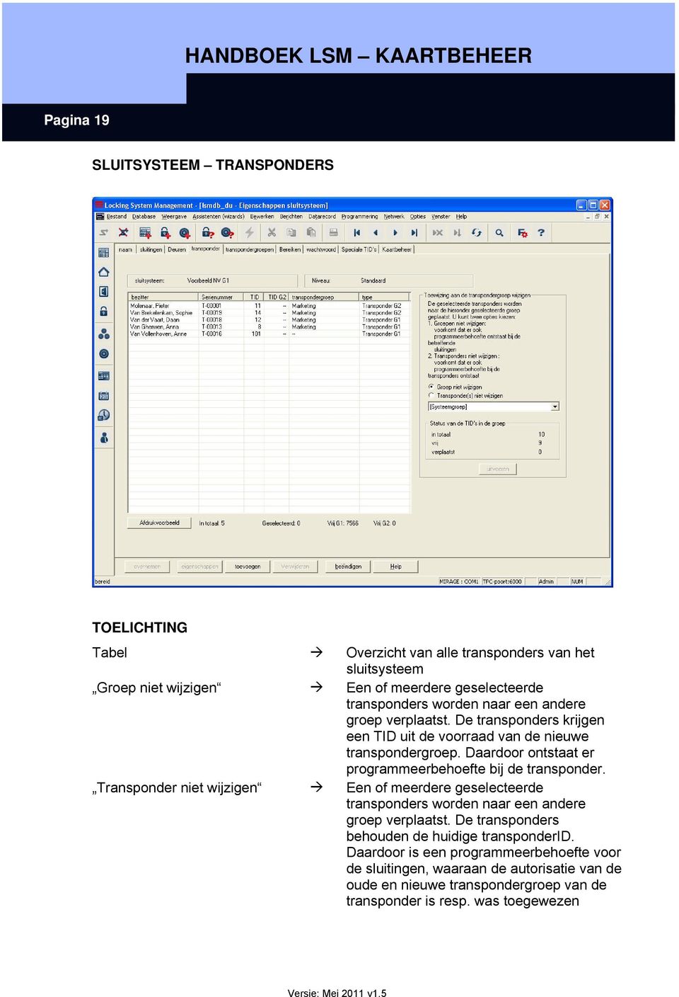 Daardoor ontstaat er programmeerbehoefte bij de transponder.