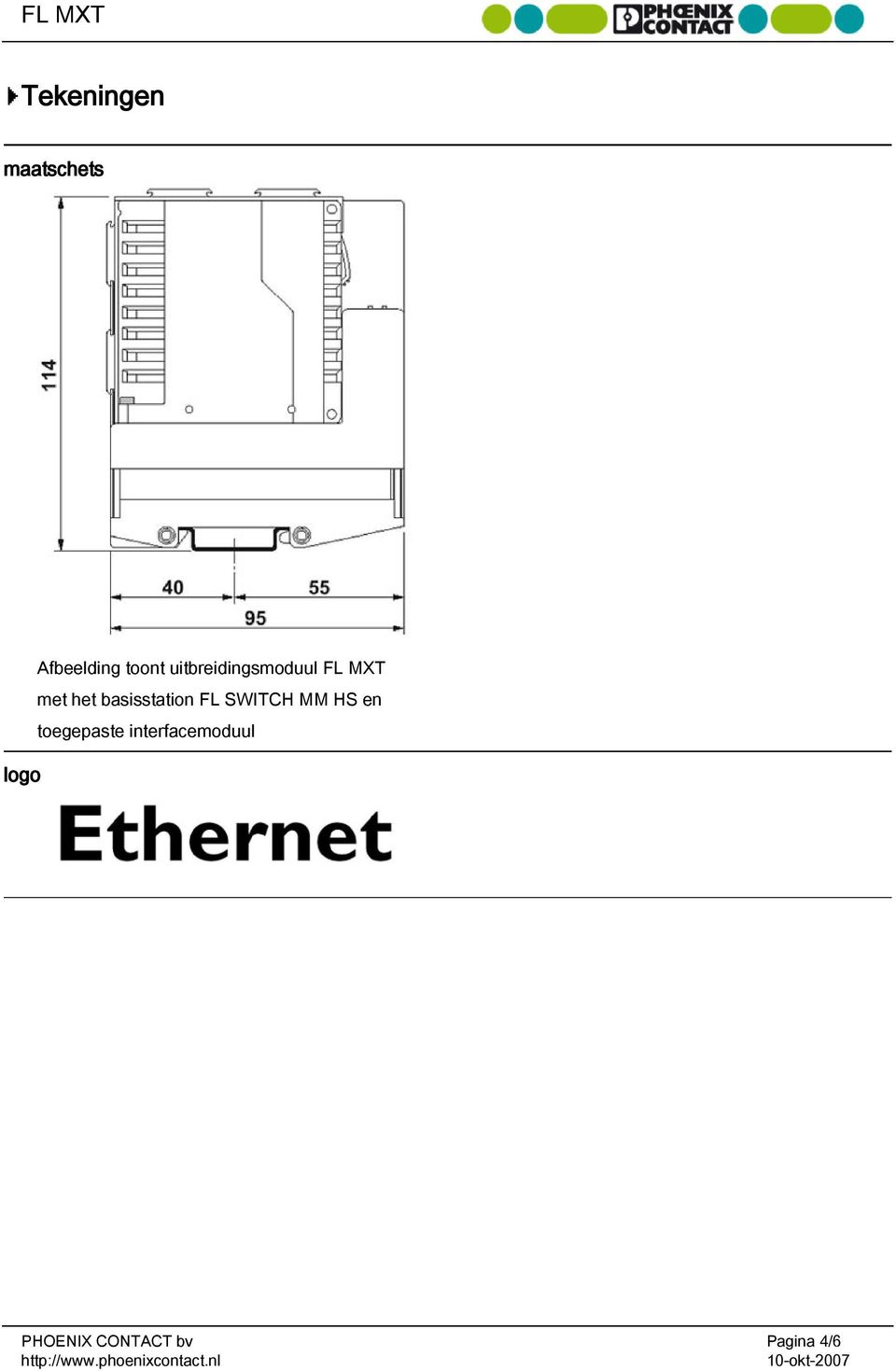 het basisstation FL SWITCH MM HS en