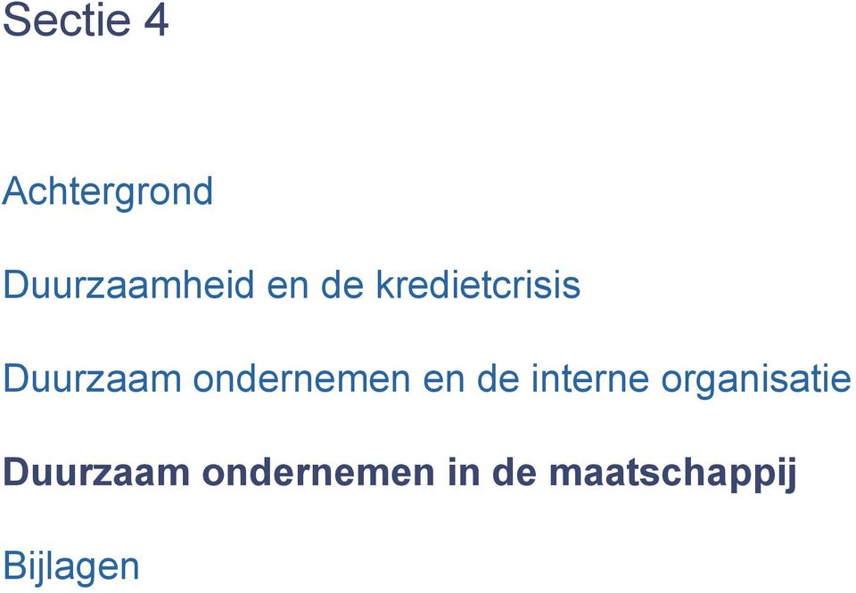 en de interne organisatie Duurzaam