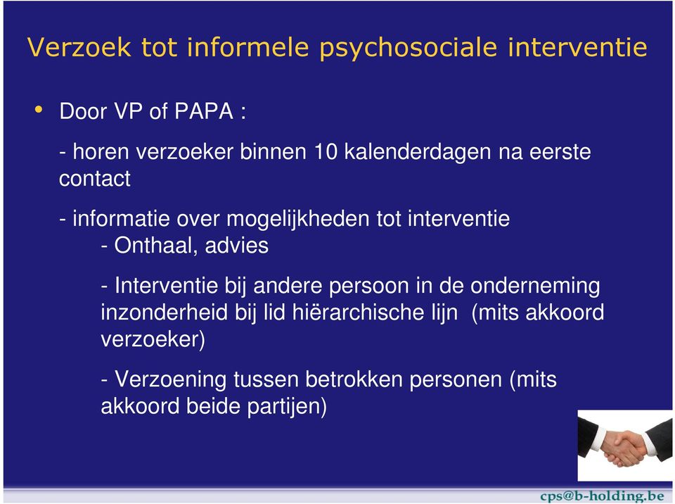 advies - Interventie bij andere persoon in de onderneming inzonderheid bij lid hiërarchische