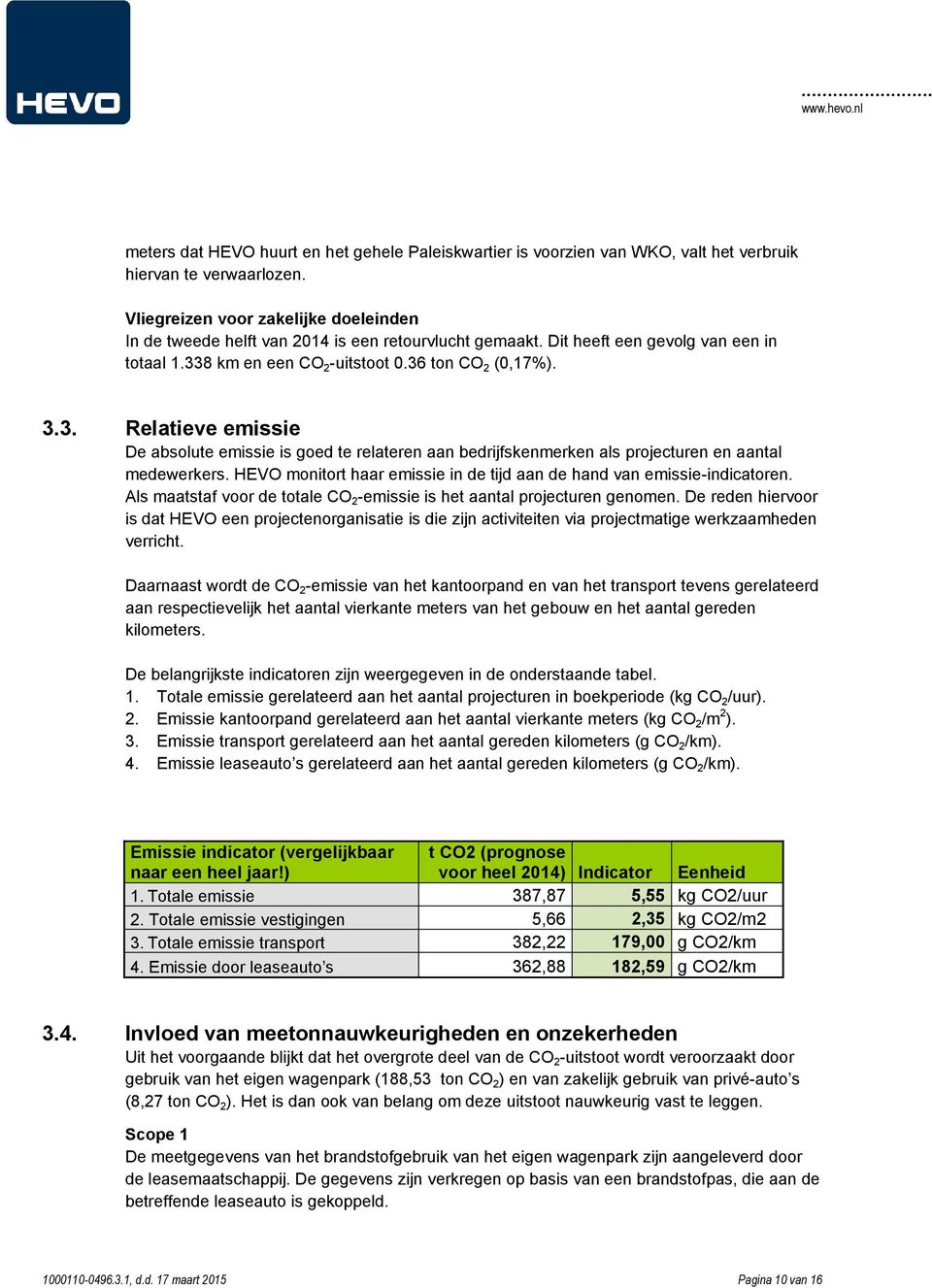 8 km en een CO 2 -uitstoot 0.36 ton CO 2 (0,17%). 3.3. Relatieve emissie De absolute emissie is goed te relateren aan bedrijfskenmerken als projecturen en aantal medewerkers.