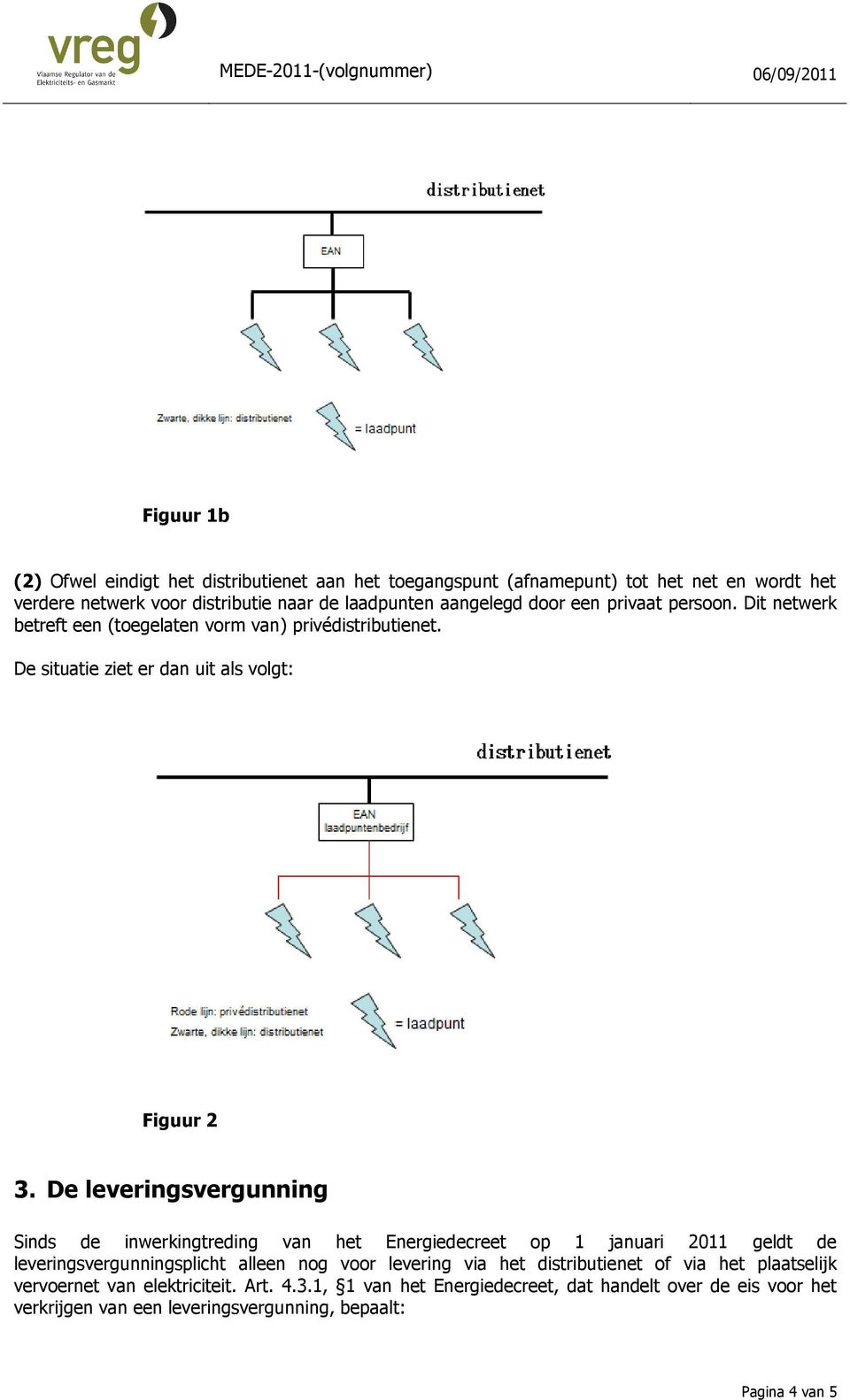 De leveringsvergunning Sinds de inwerkingtreding van het Energiedecreet op 1 januari 2011 geldt de leveringsvergunningsplicht alleen nog voor levering via het