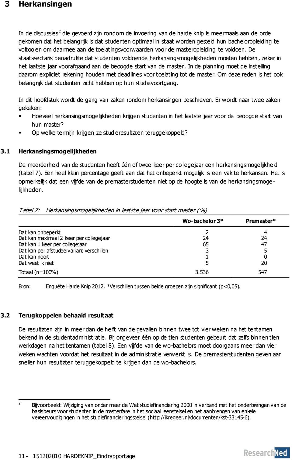 De staatssectaris benadrukte dat studenten voldoende herkansingsmogelijkheden moeten hebben, zeker in het laatste jaar voorafgaand aan de beoogde start van de master.