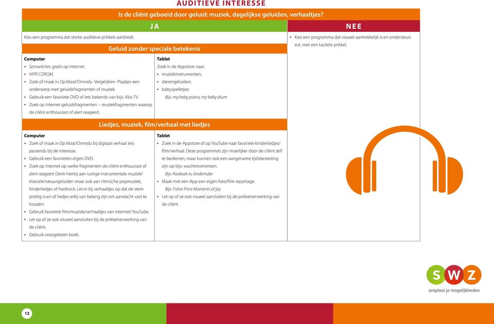 Zoek of maak in Op Maat/Omnidu- Vergelijken- Plaatjes een onderwerp met geluidsfragmenten of muziek. Gebruik een favoriete DVD of iets bekends van bijv. Klos TV.