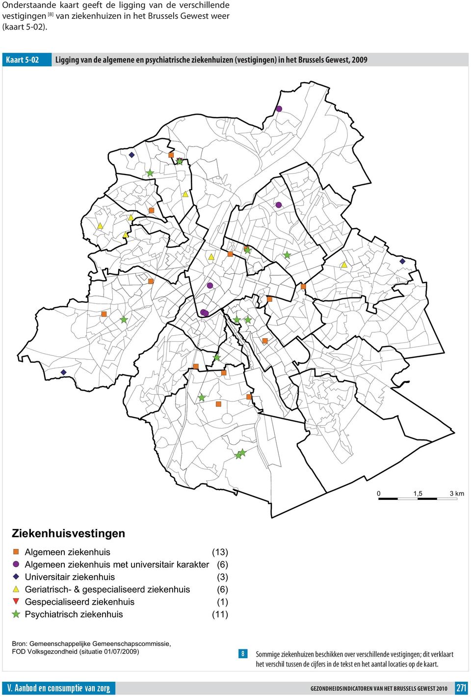 universitair karakter (6) Universitair ziekenhuis (3) Geriatrisch- & gespecialiseerd ziekenhuis (6) Gespecialiseerd ziekenhuis (1) Psychiatrisch ziekenhuis (11) Bron: Gemeenschappelijke