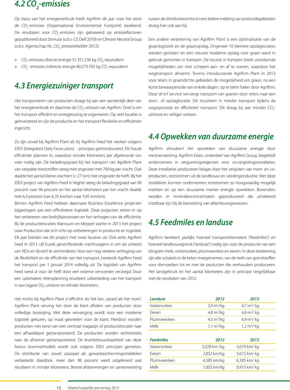 351.236 kg CO 2 -equivalent > CO 2 -emissies indirecte energie 80.273.703 kg CO 2 -equivalent 4.