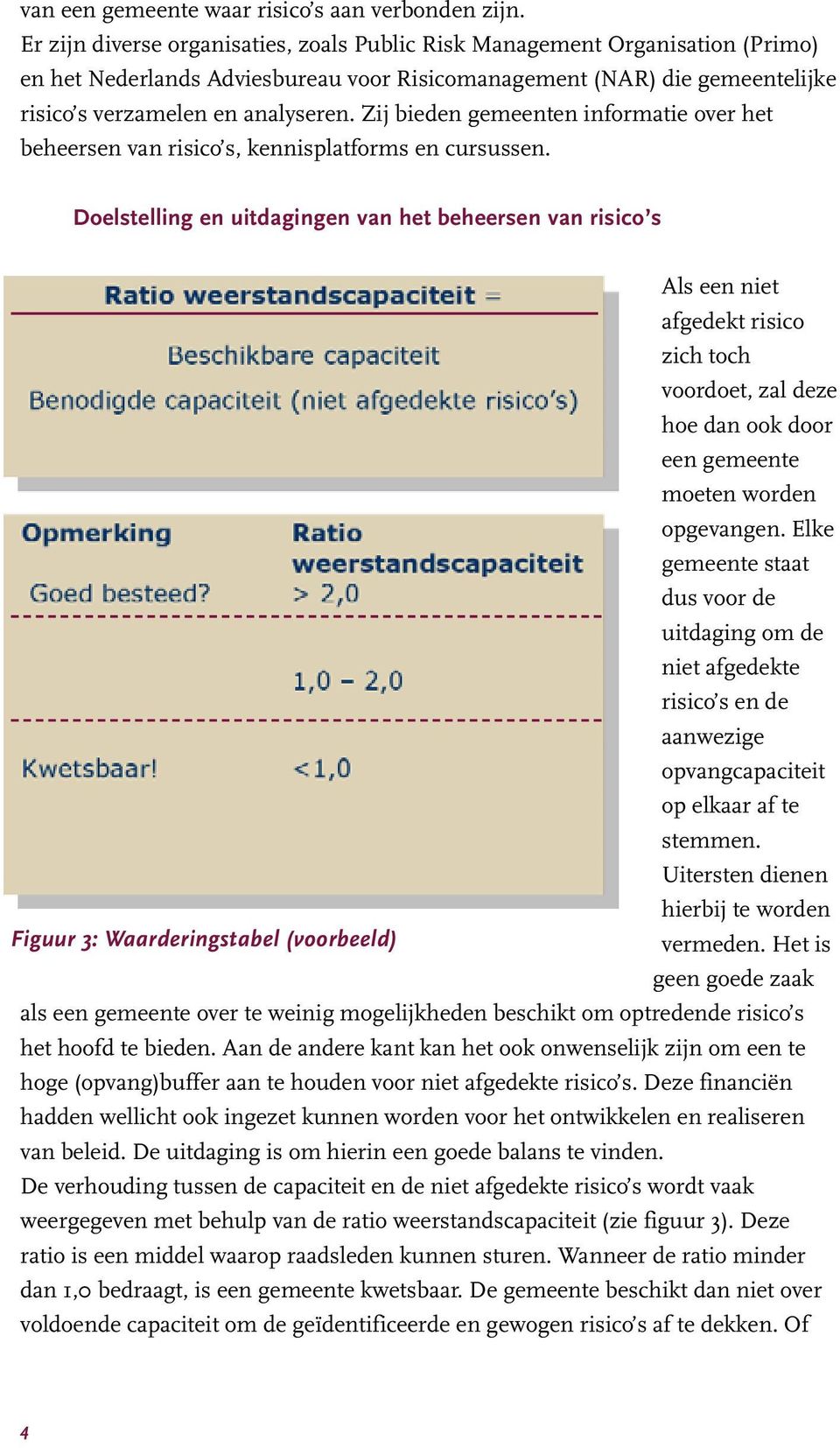 Zij bieden gemeenten informatie over het beheersen van risico s, kennisplatforms en cursussen.