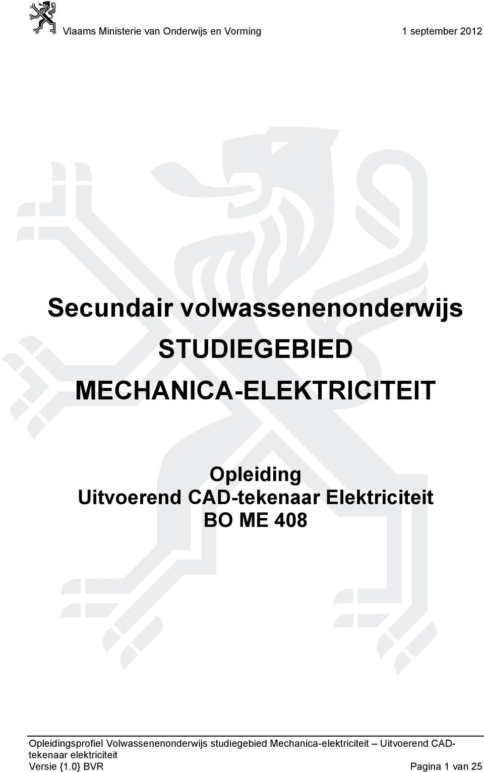 Elektriciteit BO ME 408 Opleidingsprofiel