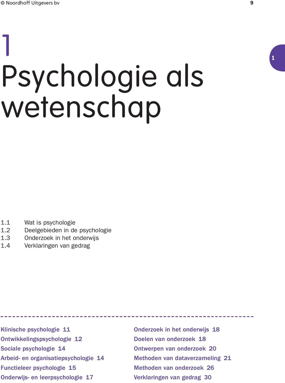 4 Verklaringen van gedrag Klinische psychologie Ontwikkelingspsychologie 2 Sociale psychologie 4 Arbeid- en