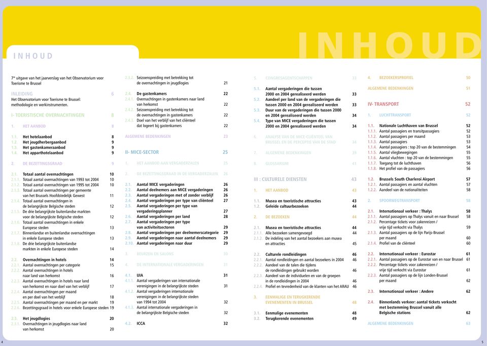 1.1. Totaal aantal overnachtingen van 1993 tot 24 1 2.1.2. Totaal aantal overnachtingen van 1995 tot 24 1 2.1.3. Totaal aantal overnachtingen per gemeente van het Brussels Hoofdstedelijk Gewest 11 2.