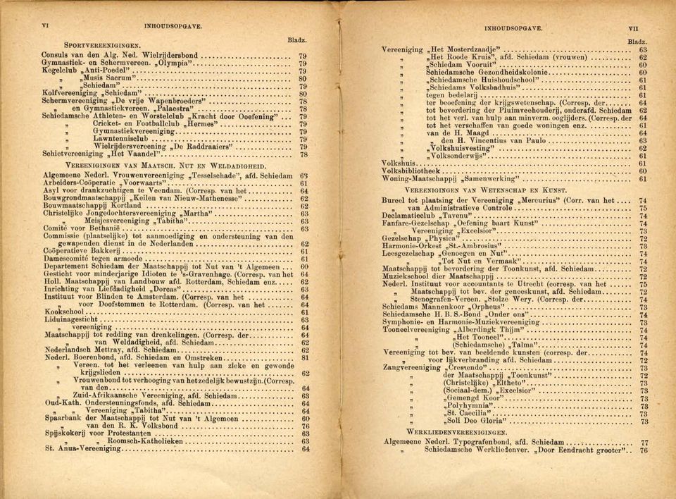 ................ 78 en Gymnastiekvereen. Palaestra"..................... 78 Sohiedamsohe.Athle ten- en Worstelolub.Kraoht door Ooefening"... 79 Crioket- en Footballolub.Hermes".