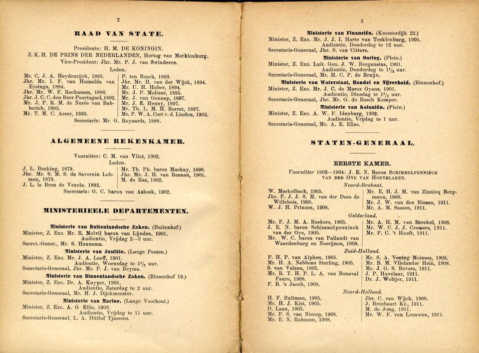 C. den Beer Poortugael, 1892. Mr. J. van Gennep, 1897. Mr. ~. P. R. M. de Nerée van Bab- Mr. J. E. Henny, 1897. berjoh, 1893.. Mr. Th. L. M. H. Borret, 1897. Mr. T.. M. C. Asser, 1893. Mr. P. W. A. Cort v.