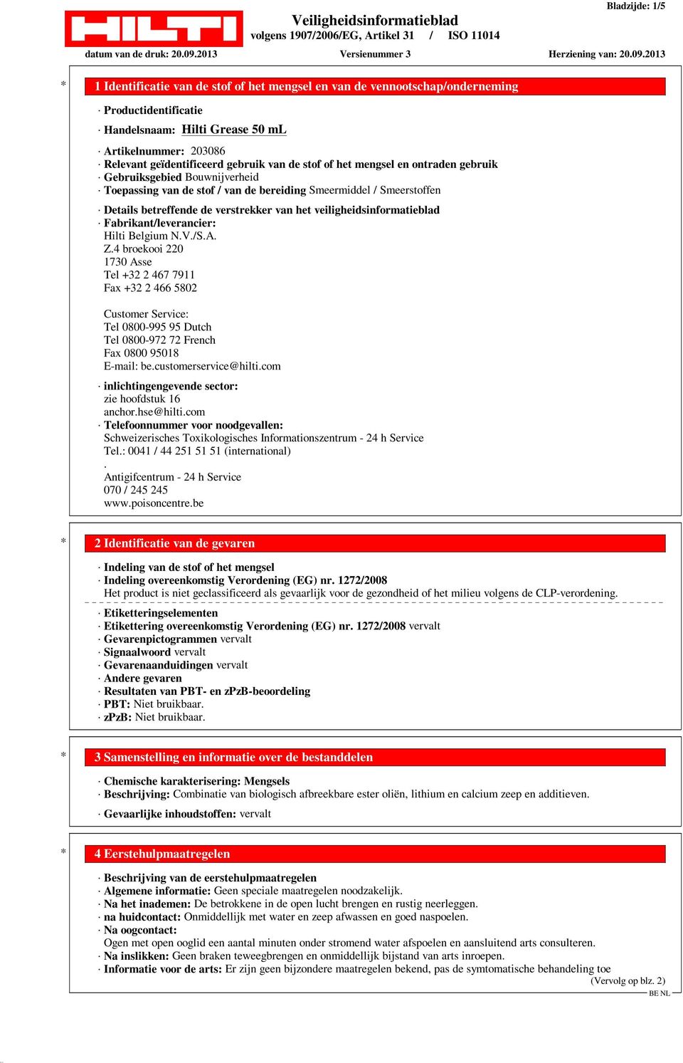 Fabrikant/leverancier: Hilti Belgium N.V./S.A. Z.