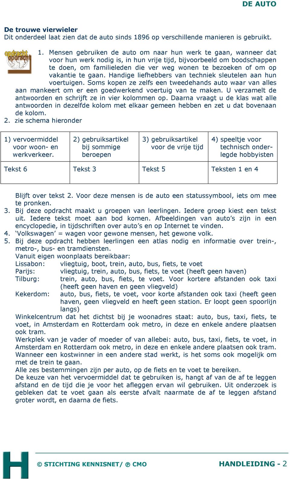 Mensen gebruiken de auto om naar hun werk te gaan, wanneer dat voor hun werk nodig is, in hun vrije tijd, bijvoorbeeld om boodschappen te doen, om familieleden die ver weg wonen te bezoeken of om op