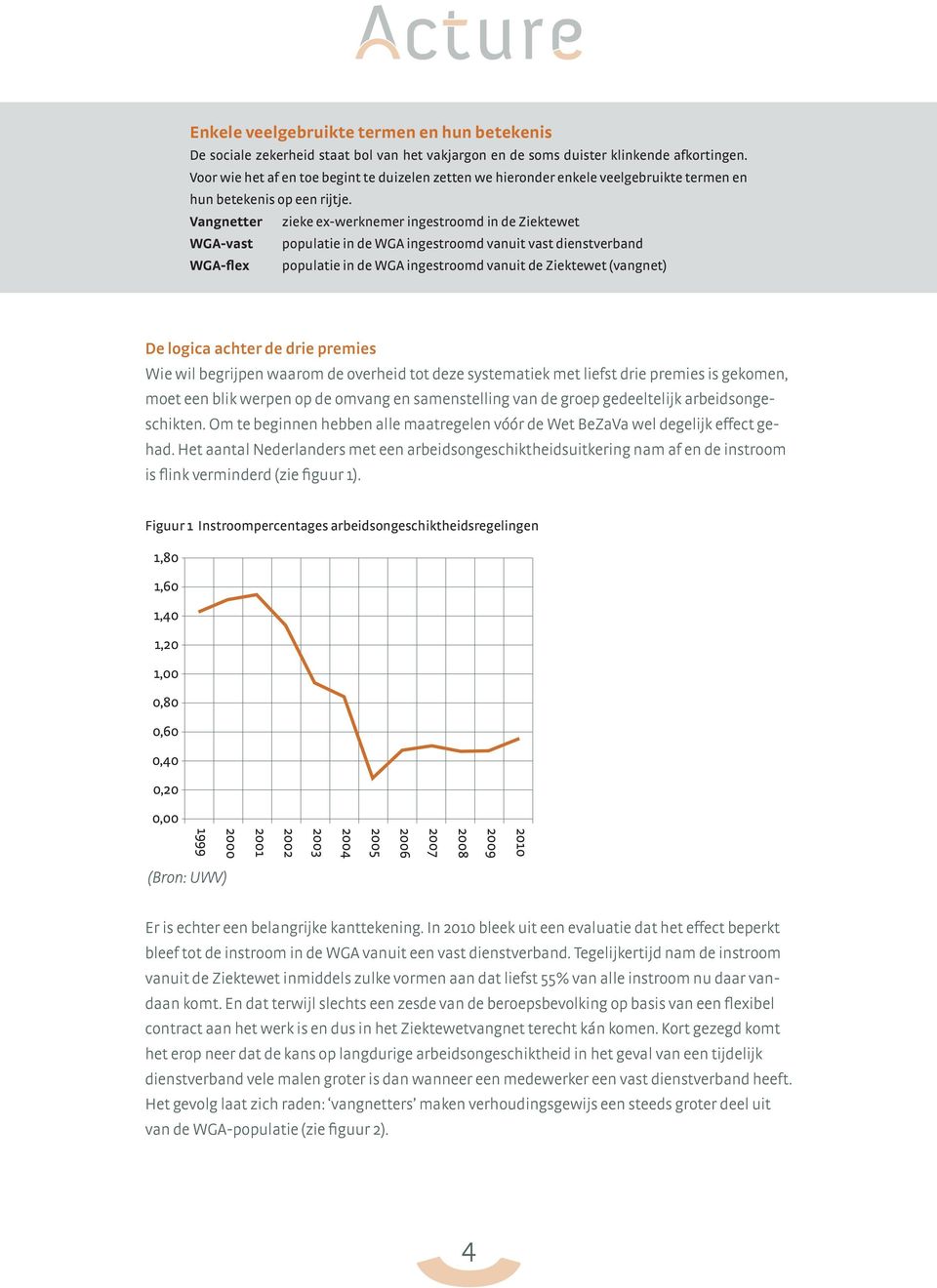 Vangnetter zieke ex-werknemer ingestroomd in de Ziektewet WGA-vast populatie in de WGA ingestroomd vanuit vast dienstverband WGA-flex populatie in de WGA ingestroomd vanuit de Ziektewet (vangnet) De