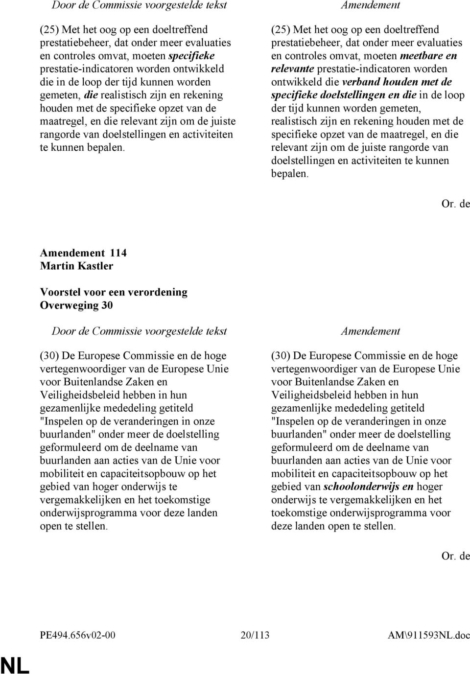 (25) Met het oog op een doeltreffend prestatiebeheer, dat onder meer evaluaties en controles omvat, moeten meetbare en relevante prestatie-indicatoren worden ontwikkeld die verband houden met de