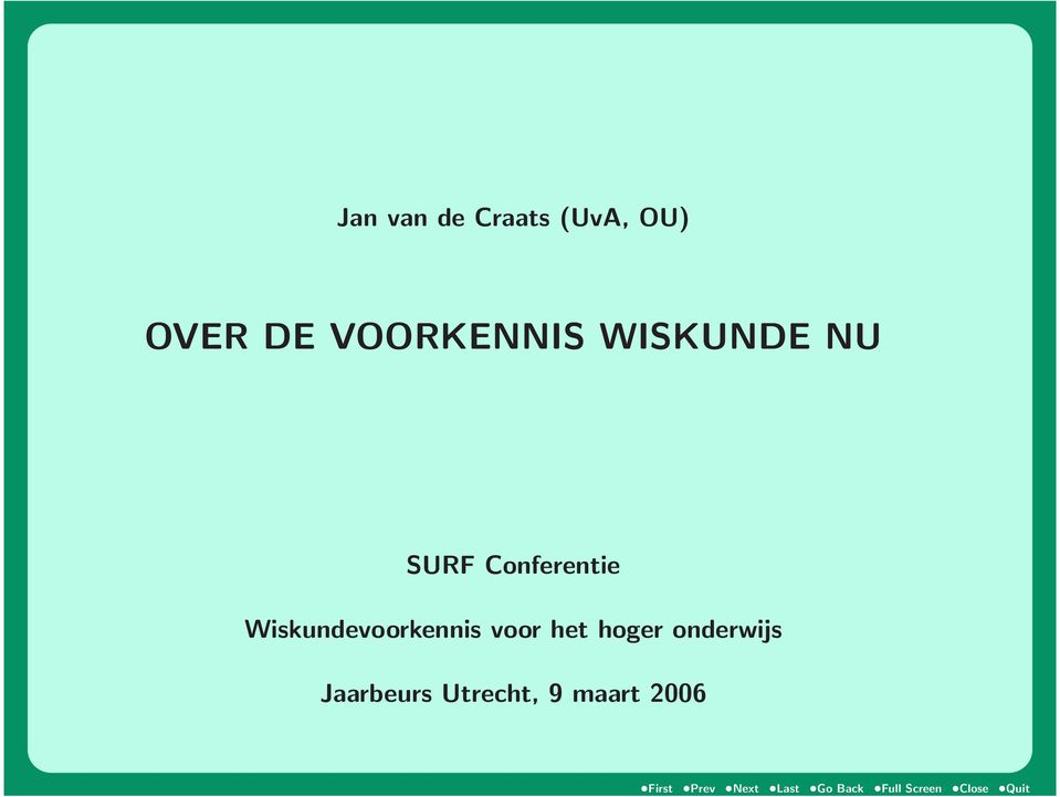 Conferentie Wiskundevoorkennis voor