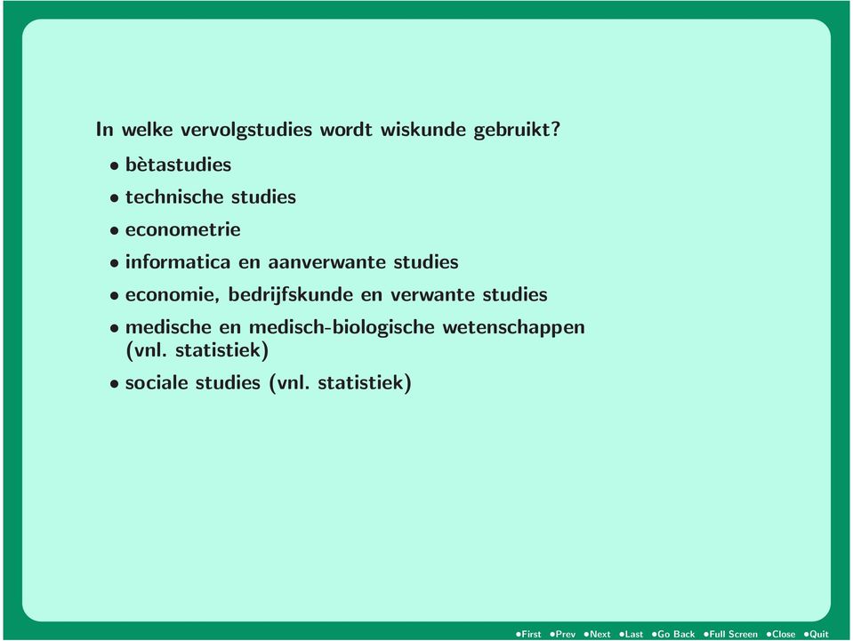 en verwante studies medische en medisch-biologische wetenschappen (vnl.