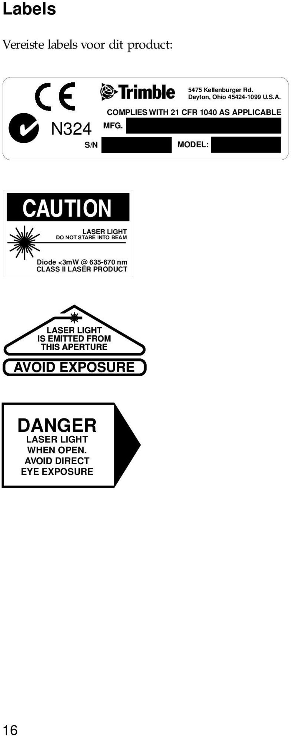 N324 COMPLIES WITH 21 CFR 1040 AS APPLICABLE MFG.