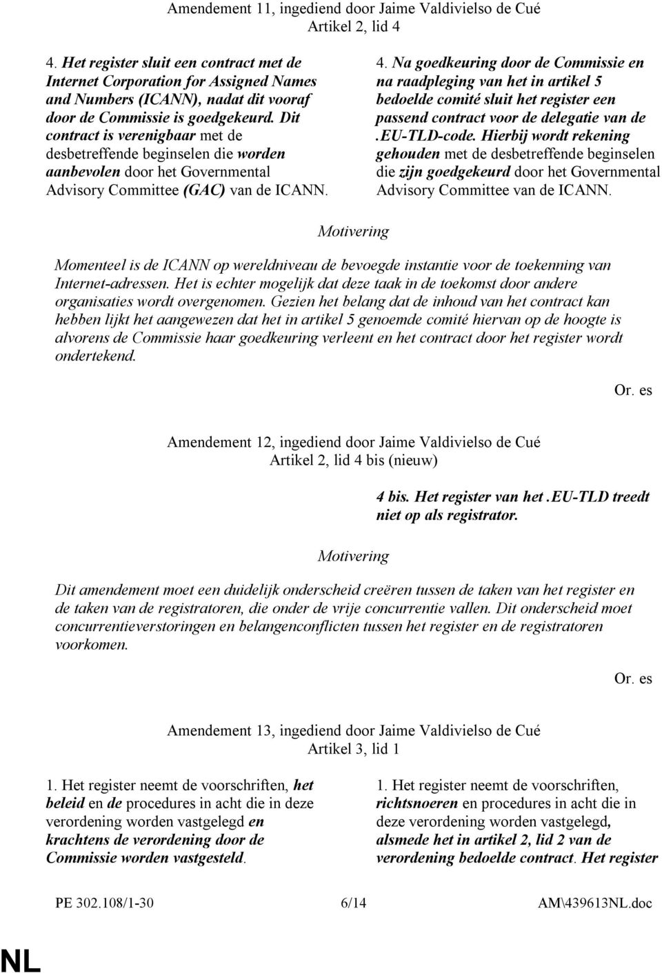 Dit contract is verenigbaar met de desbetreffende beginselen die worden aanbevolen door het Governmental Advisory Committee (GAC) van de ICANN. 4.