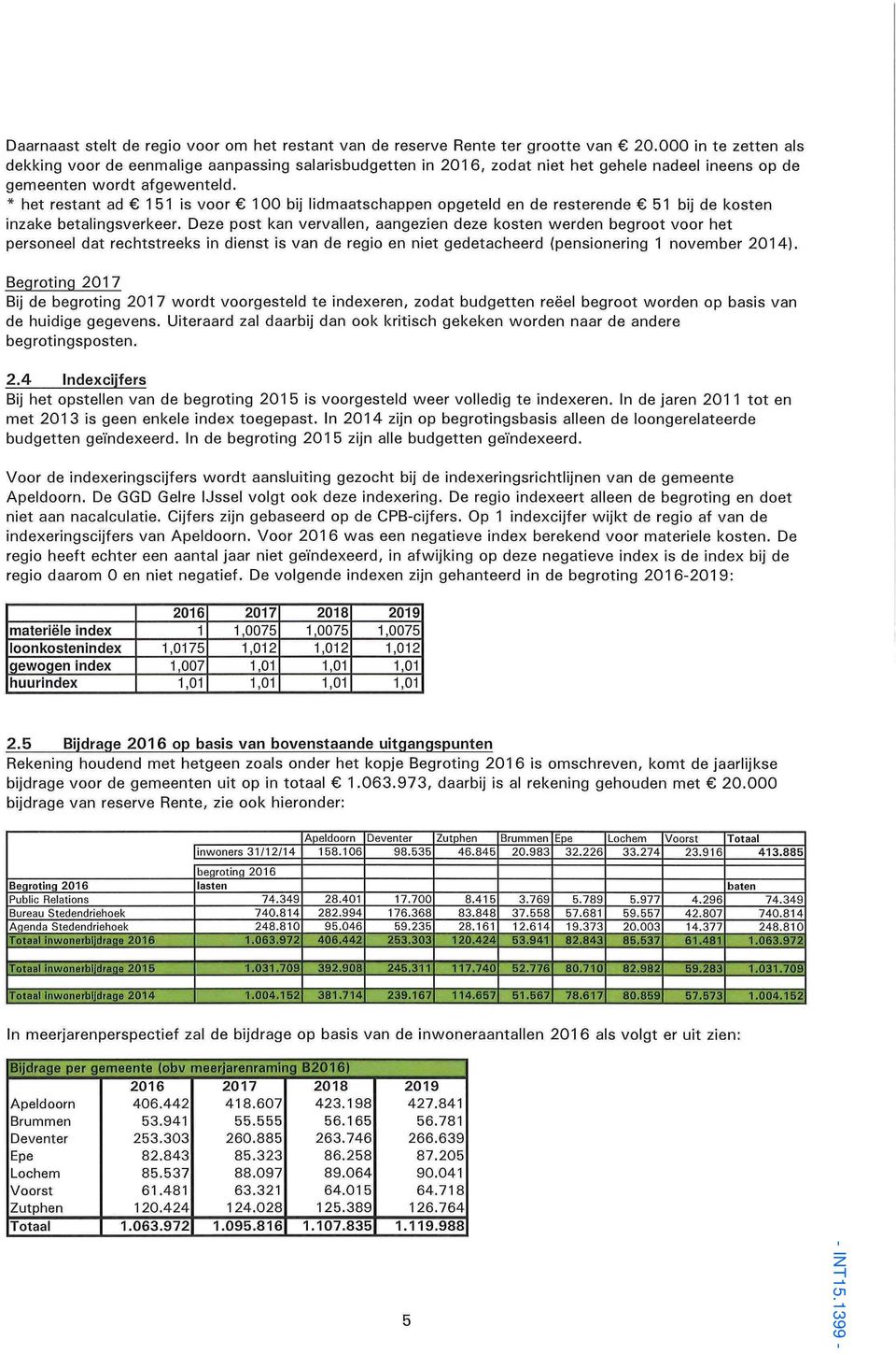 * het restant ad 151 is voor bij lidmaatschappen opgeteld en de resterende bij de kosten inzake betalingsverkeer.