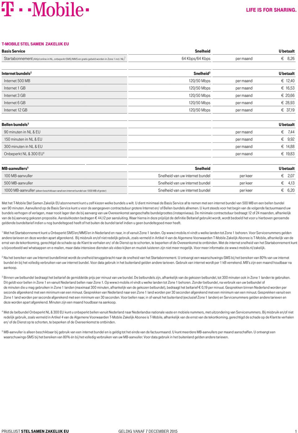 Mbps per maand 8,93 Internet GB 0/50 Mbps per maand 37,9 Bellen bundels 3 90 minuten in NL & EU per maand 7,44 50 minuten in NL & EU per maand 9,9 300 minuten in NL & EU per maand 4,88 Onbeperkt NL &