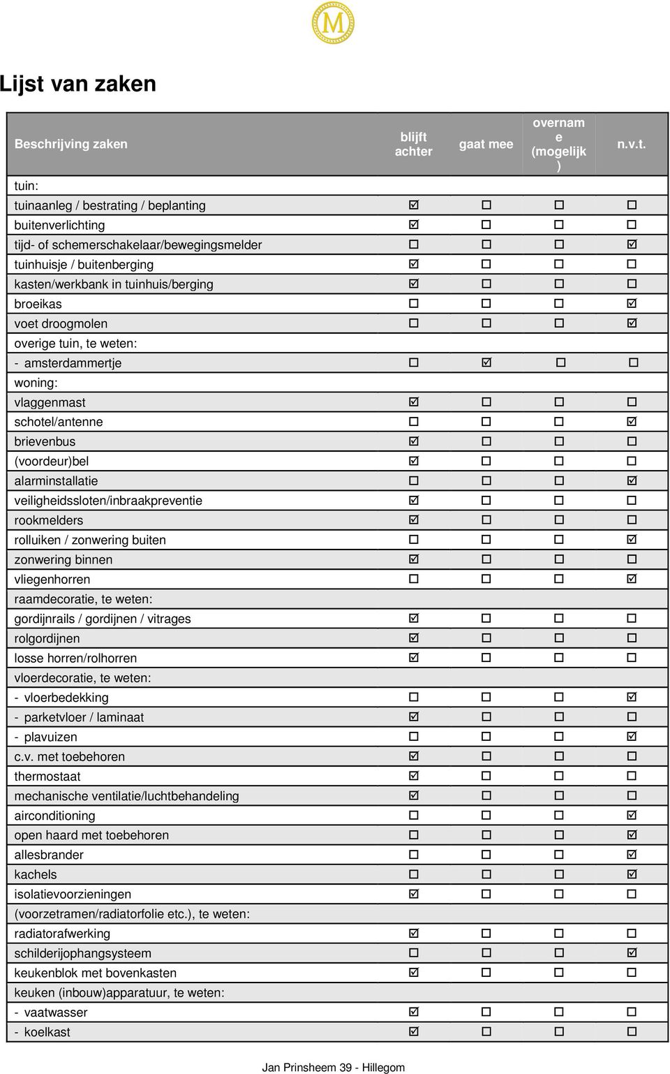 veiligheidssloten/inbraakpreventie rookmelders rolluiken / zonwering buiten zonwering binnen vliegenhorren raamdecoratie, te weten: gordijnrails / gordijnen / vitrages rolgordijnen losse