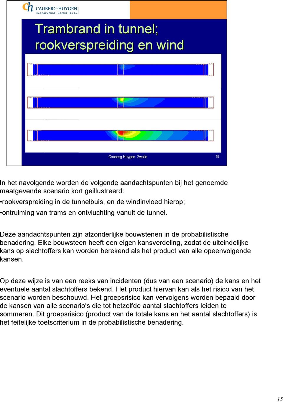 Elke bouwsteen heeft een eigen kansverdeling, zodat de uiteindelijke kans op slachtoffers kan worden berekend als het product van alle opeenvolgende kansen.