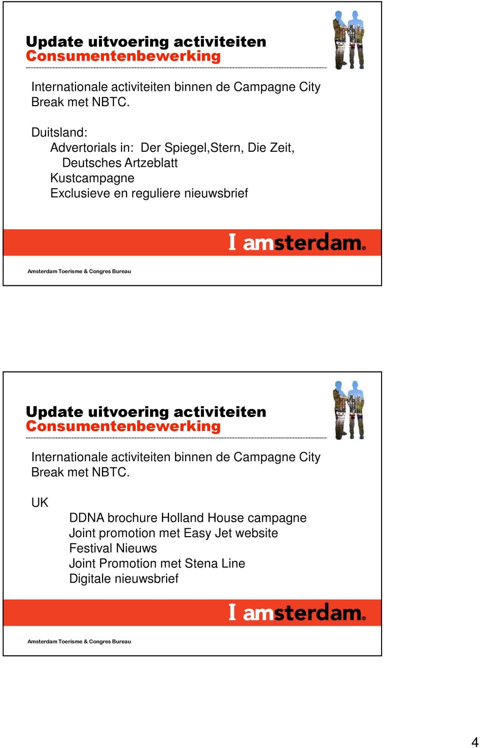 en reguliere nieuwsbrief  UK DDNA brochure Holland House campagne Joint promotion met Easy Jet website
