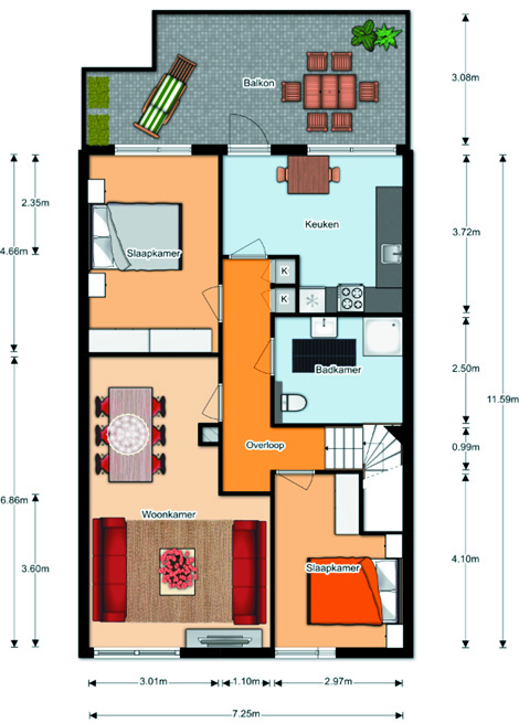 Type B1V Maisonne e met vier slaapkamers Begane grond Entree vanaf de straat op de begane grond, een ruime hal met een berging met een wasmachine aanslui ng en een toilet, toegang tot twee