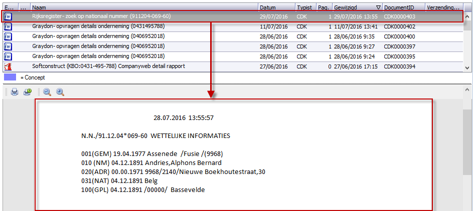 Rapporten 9 Vervolgens krijg je terug een melding dat er een rapport is aangemaakt. Klik op OK.