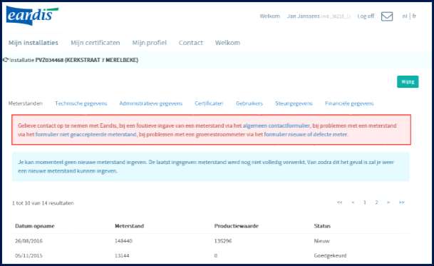 3. Problemen met je meterstand Je meterstand wordt niet aanvaard? Contacteer Eandis via het webportaal of stuur een e- mailbericht. 3.1 Je meterstand wordt niet aanvaard, wat moet je doen? 3.1.1 Foutief ingegeven meterstand?