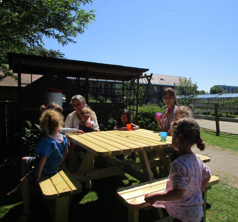 PICKNICKDAG OP DE DUITSLANDLAAN Elke week gaan we met de kleuters wandelen naar Vrij Waterland om te picknicken.