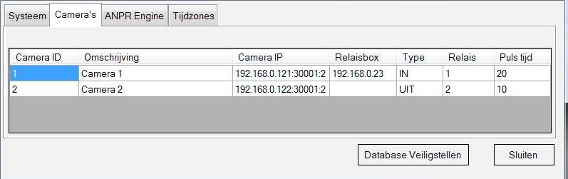 4.2.2 Camera s Hier kunt u geavanceerde aanpassingen maken aan de camera s en relayboxe(n). Camera ID Onveranderbaar, nummering van 1-4 voor uw aantal camera s.