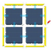 MD afwerkranden Nitrile Compatibel met CushionEase en SafetyStance Custom Mannelijke en vrouwelijke koppelbare randen van 91 cm Voor slimme afgeschuinde veiligheidsoplossingen om