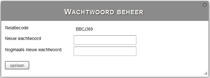 3.13 Wijzig wachtwoord Het wachtwoord voor het OP kun je zelf wijzigen. Let op het wachtwoord is hetzelfde wachtwoord dat nodig is voor het verzenden van het DWF.